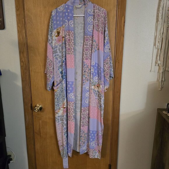 Free People X Spell Cha Cha Maxi Robe Womens M/L Pastel Patchwork - Picture 2 of 6